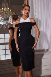 Neelam Folded Collar Midi Dress at Abundance