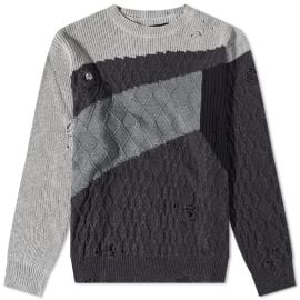 Neighborhood Gray Patchwork Sweater at END.