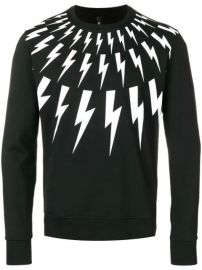 Neil Barrett Lightning Bolt Printed Sweatshirt - Farfetch at Farfetch