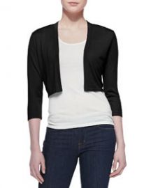 Neiman Marcus 34-Sleeve Silk-Cashmere Shrug Black at Neiman Marcus