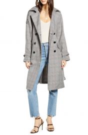 Nele Windowpane Plaid Trench Coat at Nordstrom