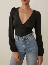 Nell Top - Long Sleeve Crepe Reformation at Reformation