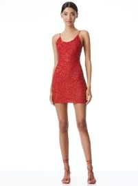 Nelle Embellished Mini Dress In Bright Poppy  Alice And Olivia at Alice + Olivia