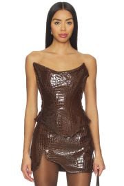 Nemesis Leather Corset Top at Revolve