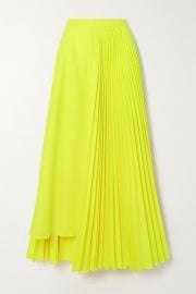 Neon asymmetric pleated poplin skirt at Net A Porter