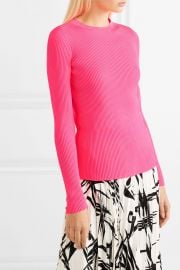 Neon ribbed-knit top at Net A Porter