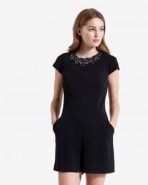 Neria Embellished Neck Playsuit at Ted Baker