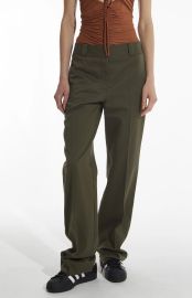 Nessa Mid-Rise Straight Leg Pant Olive SAINT ART at Saint Art