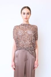 Net Mesh Sequin Cape Tee at Lapointe