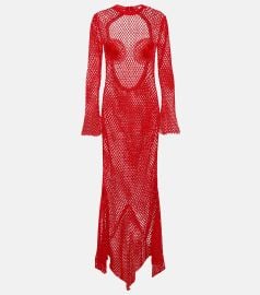 Net maxi dress in red - Ferragamo at Mytheresa