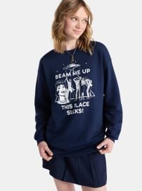 Netflix Stranger Things Oversized Fleece Sweatshirt from No Boundaries Womens Plus - Walmartcom at Walmart