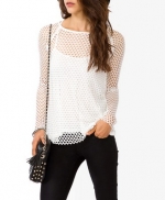 Netted top in white at Forever 21 at Forever 21