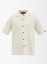 Neutral Avery short-sleeved ribbed organic-cotton shirt  Rag amp Bone  FASHION US at Matches