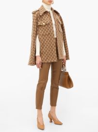 Neutral GG-jacquard wool cape Gucci FASHION US at Matches