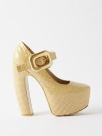 Neutral Mostra 170 leather platform Mary Jane pumps Bottega Veneta FASHION US at Matches