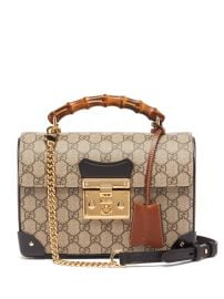 Neutral Padlock bamboo-handle GG Supreme handbag  Gucci  FASHION US at Matches