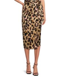 Never Fully Dressed Jaspre Leopard Print Wrap Midi Skirt Dillardx27s at Dillards