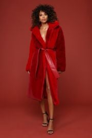 Never Get Cold Fur Coat - Red Celebrity Collection at Fashion Nova