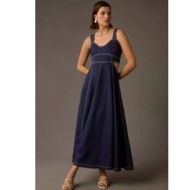 New Anthropologie Aureta Studio Corset Denim Cutout Dress 198 Medium 810 Blue eBay at eBay