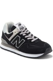 New Balance 574 Sneaker in Black White at Nordstrom