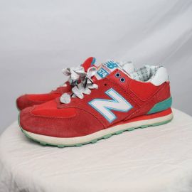 New Balance Womenx27s Red and Blue Trainers Depop at Depop