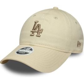 New Era Curved Brim Women 9TWENTY League Essential Midi Los Angeles Dodgers MLB Beige Adjustable Cap with Beige Logo Caphunterscom at Cap Hunters