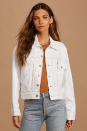 New Heritage White Denim Trucker Jacket at Lulu's