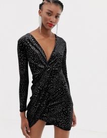 New Look velvet wrap dress in leopard print at Asos