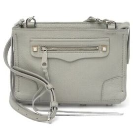 New REBECCA MINKOFF Regan Leather Zip Crossbody Bag Perla Grey 198 NWT eBay at eBay