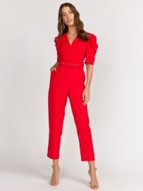 New York Company Lena Puff Sleeve Self Belt Jumpsuit at New York & Company