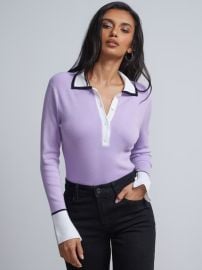 New York Company Piped Collar Polo Sweater at NY&C