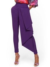 New York Company Tall Ankle Pants with Front Drape Purple Treasure at NY&C