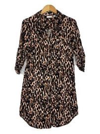 New York amp Co Womens Cheetah Print Button Down Shirt Dress Sz M eBay at eBay