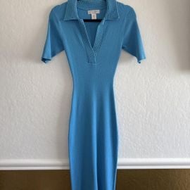 New without tags Caroline Constas S- Blue knit midi... at Depop