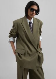 Newark Double Breasted Blazer - Khaki The Frankie Shop at The Frankie Shop