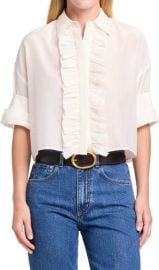 Next Ex Ruffle Crop Shirt at Nordstrom