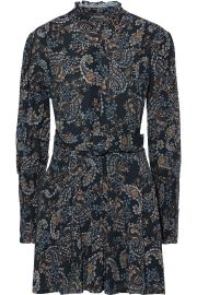 Nicholas Agadir belted printed crepe de chine mini dress at The Outnet