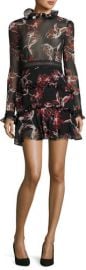 Nicholas French Floral Ruffle-Trim Mini Dress at Neiman Marcus