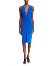 Nicholas Sleeveless V-Neck Sheath Dress Royal at Neiman Marcus