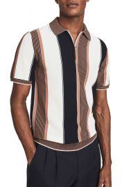 Nicky Half Zip Block Stripe Polo Shirt at Bloomingdales