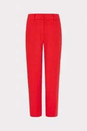 Nicola Cady Ankle Length Straight Leg Mid Rise Pants in Red MILLY at Milly