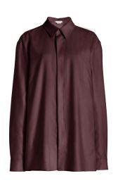 Nicolas Shirt in Deep Bordeaux Wool Twill Gabriela Hearst at Gabriela Hearst