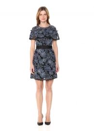 Nicole Miller  Denim Lace Ruffle Dress at Amazon