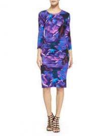 Nicole Miller Artelier 34-Sleeve Floral Jersey Dress at Neiman Marcus