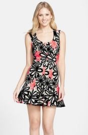 Nicole Miller Jacquard Fit andamp Flare Dress at Nordstrom