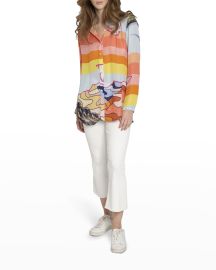 Nicole Miller My Happy Place Graphic Boyfriend Top at Neiman Marcus