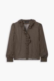 Nicole Ruffled Polka dot Silk chiffon Blouse In Chocolate at The Outnet