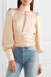 Night Out open-back ruched satin blouse at Net A Porter