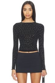 Night Sky Long Sleeve Top In Black at Revolve