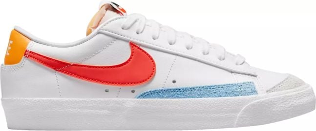 Nike Blazer Low 77 Sneaker in White Orange University Gold at DICKS Sporting Goods